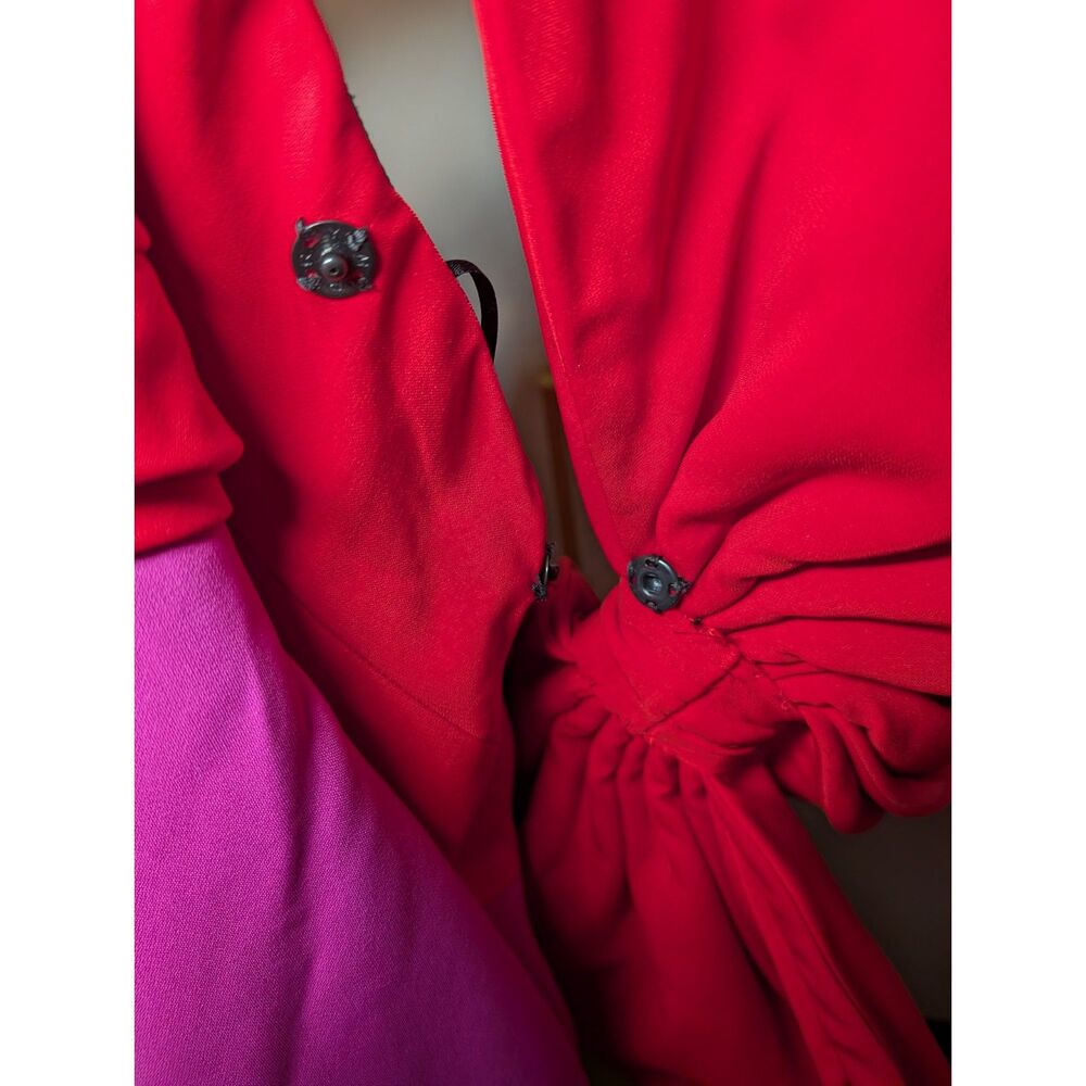 Toccin Strapless Colorblock Bow Dress Pink Red Size 6 Made in USA - Picture 7 of 9